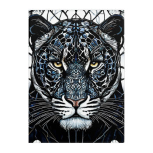 Black Panther stained glass Acrylic Print
