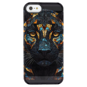 Black Panther Stained Glass Mosaic Clear iPhone SE/5/5s Case