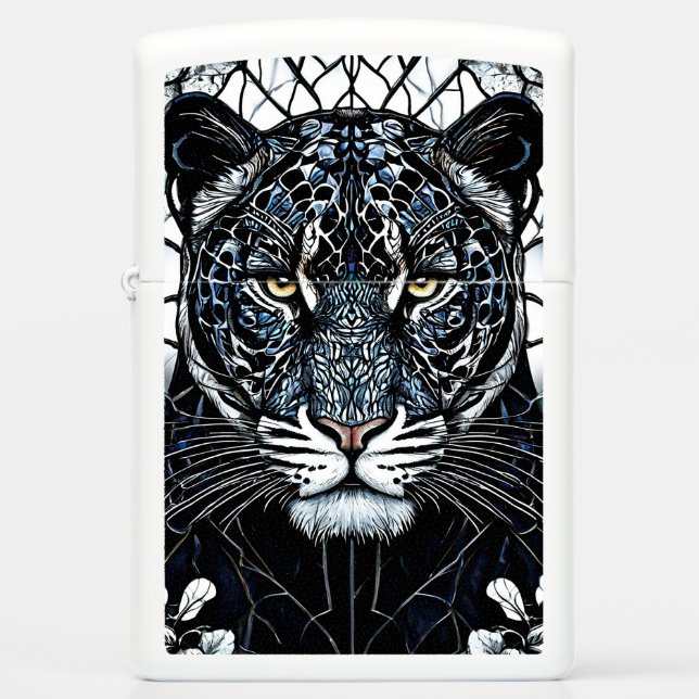 Black Panther stained glass Zippo Lighter (Front)