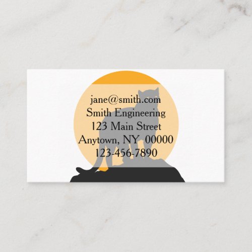 Black panther sunset silhouette business card