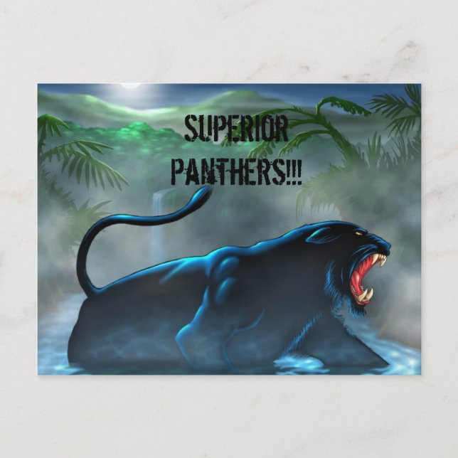 black-panther, Superior Panthers!!! Postcard (Front)