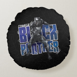 Black Panther   T'Challa - Black Panther Graphic Round Pillow
