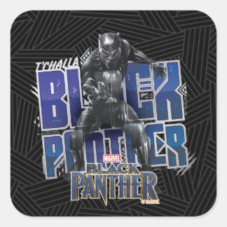 Black Panther | T'Challa - Black Panther Graphic Square Sticker