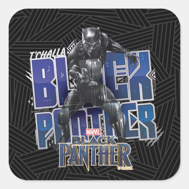 Black Panther | T'Challa - Black Panther Graphic Square Sticker (Front)