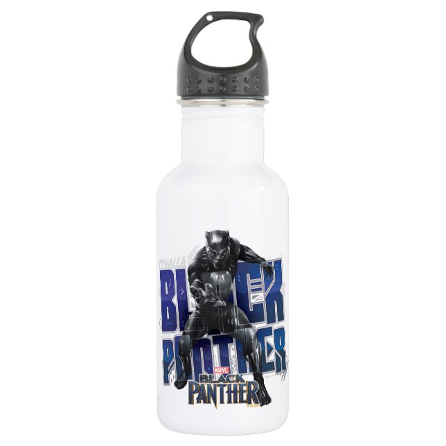 Black Panther | T'Challa - Black Panther Graphic Water Bottle (Front)