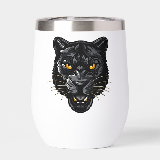 Black Panther Thermal Wine Tumbler (Back)