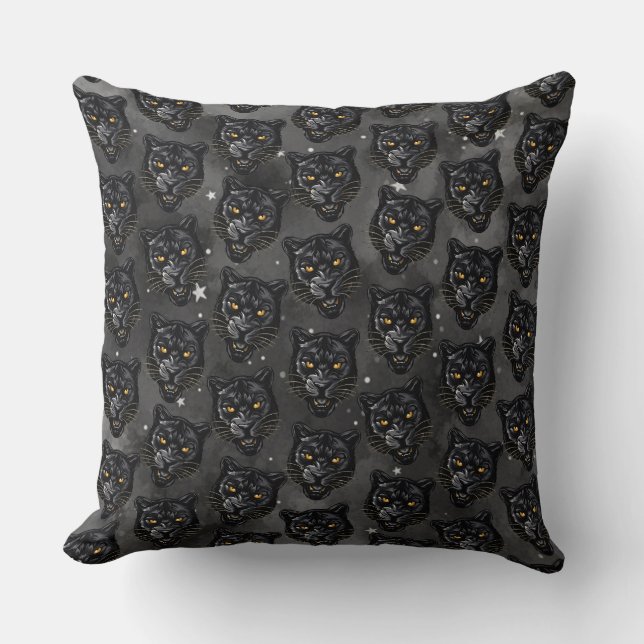 Black Panther Throw Pillow (Front)