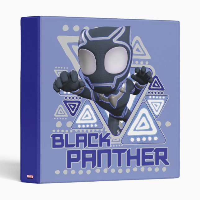 Black Panther Triangular Character Graphic 3 Ring Binder (Front/Spine)