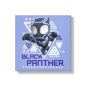 Black Panther Triangular Character Graphic Canvas Print