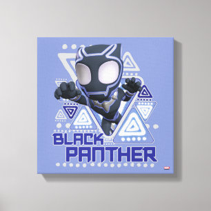 Black Panther Triangular Character Graphic Canvas Print