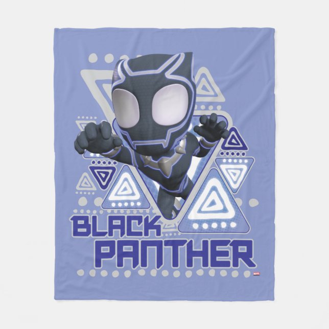 Black Panther Triangular Character Graphic Fleece  Blanket (Front)
