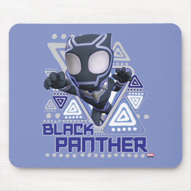 Black Panther Triangular Character Graphic Mouse P Pad (Front)