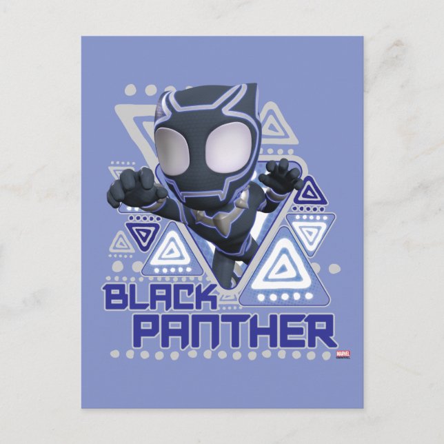 Black Panther Triangular Character Graphic Postcar Postcard (Front)
