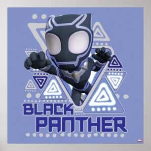 Black Panther Triangular Character Graphic Poster