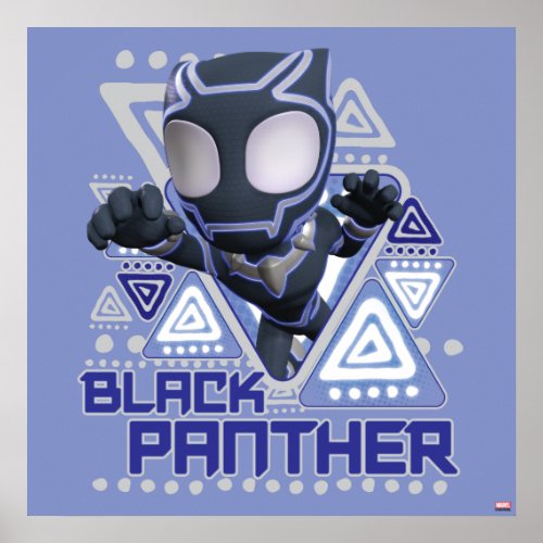 Black Panther Triangular Character Graphic Poster