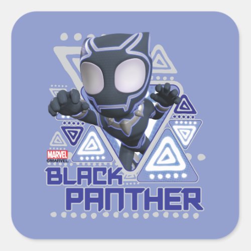 Black Panther Triangular Character Graphic Square Sticker