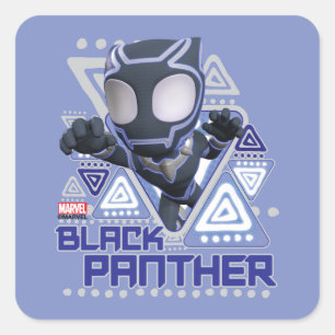 Black Panther Triangular Character Graphic Square  Sticker