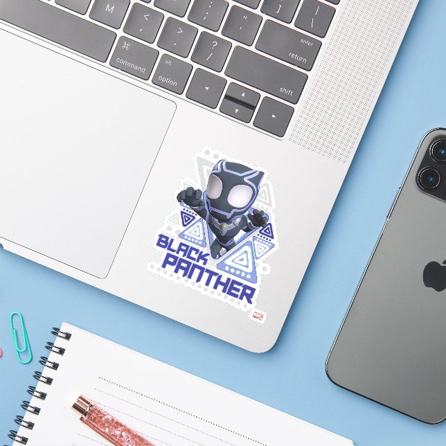 Black Panther Triangular Character Graphic Sticker (Laptop w/ iPhone)