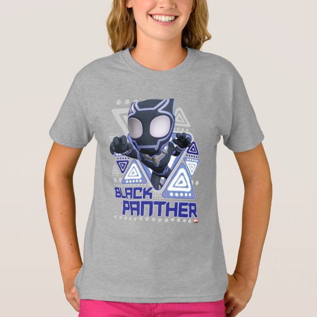 Black Panther Triangular Character Graphic T-Shirt (Front)