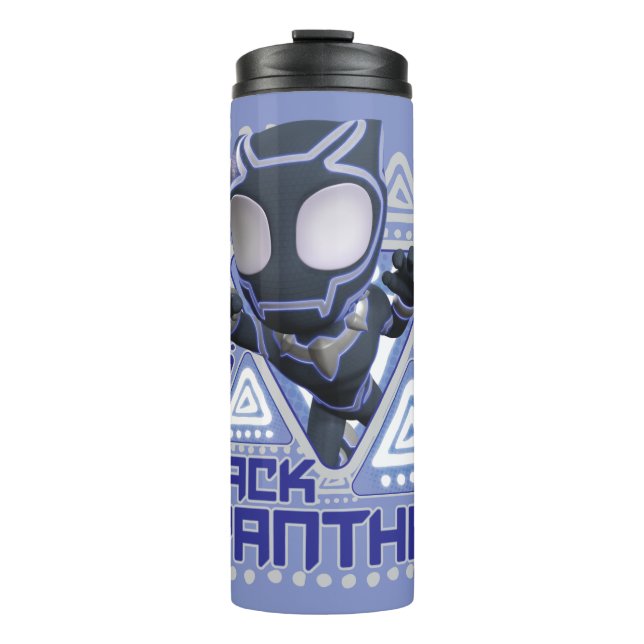 Black Panther Triangular Character Graphic Thermal Thermal Tumbler (Front)