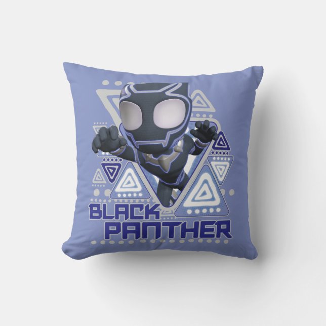 Black Panther Triangular Character Graphic Throw Pillow (Front)