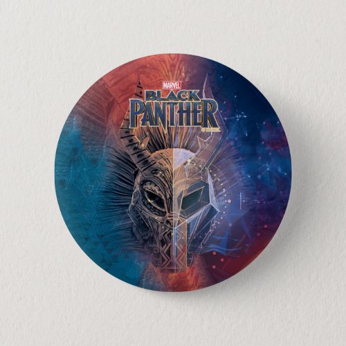Black Panther  Tribal Mask Overlaid Art Button