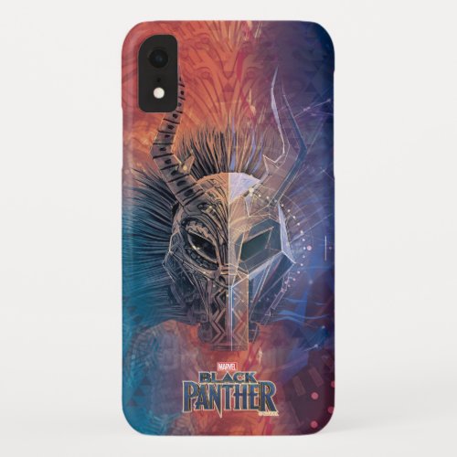 Black Panther  Tribal Mask Overlaid Art iPhone XR Case