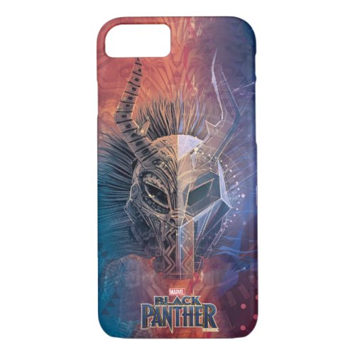 Black Panther  Tribal Mask Overlaid Art iPhone 87 Case