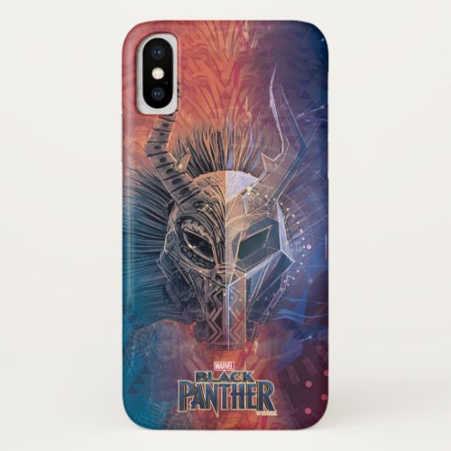 Black Panther  Tribal Mask Overlaid Art iPhone XS Case
