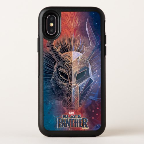 Black Panther  Tribal Mask Overlaid Art OtterBox Symmetry iPhone X Case