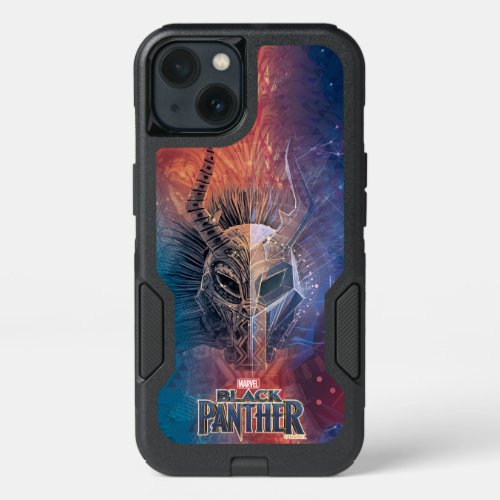 Black Panther  Tribal Mask Overlaid Art iPhone 13 Case