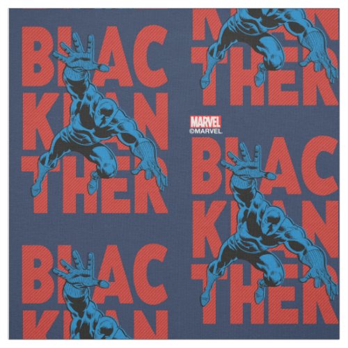 Black Panther Typography Character Art Fabric