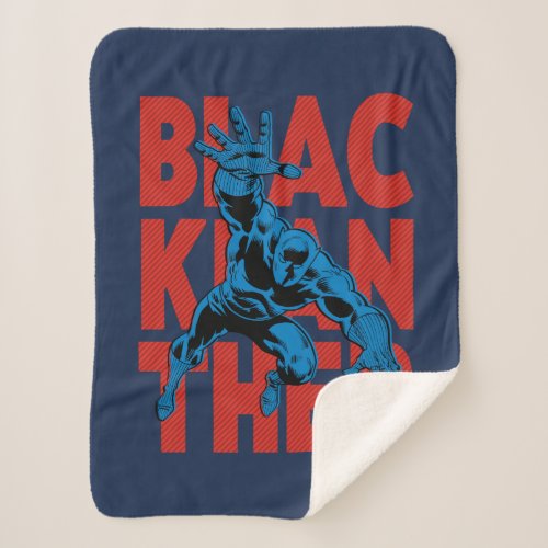 Black Panther Typography Character Art Sherpa Blanket