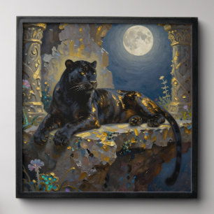 Black Panther under the Full Moon  Peel And Stick Photo Tile