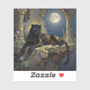 Black Panther under the Full Moon Sticker