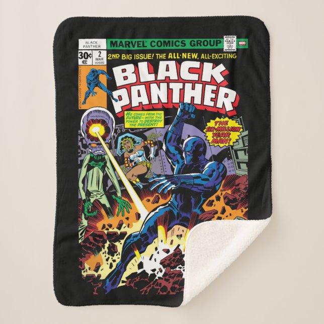 Black Panther Vol 1 Issue #2 Comic Cover Sherpa Blanket (Front)