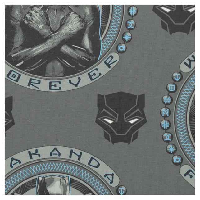 Black Panther | Wakanda Forever Badge Fabric (Close Up)