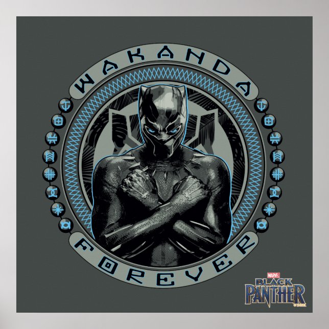 Black Panther | Wakanda Forever Badge Poster (Front)