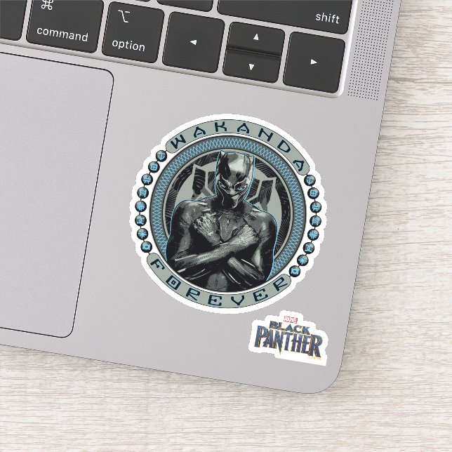 Black Panther | Wakanda Forever Badge Sticker (Detail)