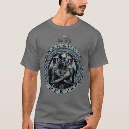 Black Panther  Wakanda Forever Badge T_Shirt