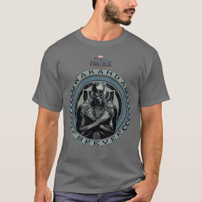 Black Panther | Wakanda Forever Badge T-Shirt (Front)