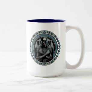 Black Panther   Wakanda Forever Badge Two-Tone Coffee Mug