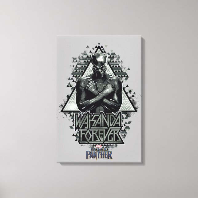 Black Panther | "Wakanda Forever" Graphic Canvas Print (Front)