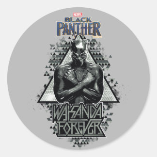 Black Panther | "Wakanda Forever" Graphic Classic Round Sticker