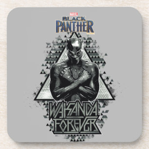 Black Panther "Wakanda Forever" Graphic Coaster