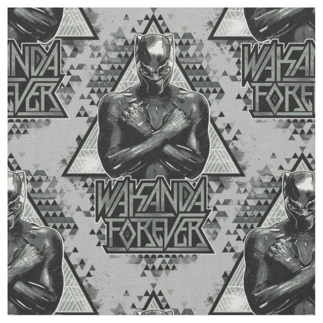 Black Panther | "Wakanda Forever" Graphic Fabric (Close Up)