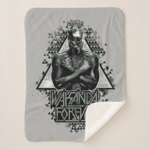 Black Panther   "Wakanda Forever" Graphic Sherpa Blanket