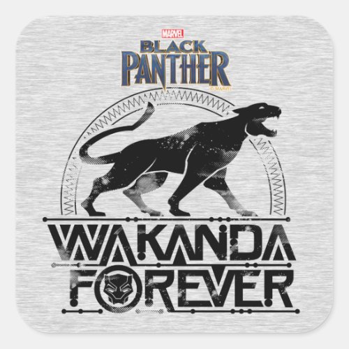 Black Panther  Wakanda Forever Panther Roar Square Sticker