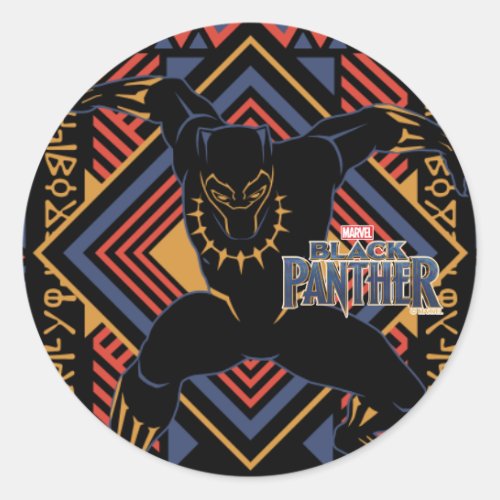 Black Panther  Wakandan Black Panther Panel Classic Round Sticker