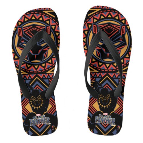 Black Panther  Wakandan Black Panther Panel Flip Flops